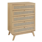 Modway Soma 5-Drawer Chest - Oak-Modern 5-Drawer Chest