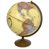 Replogle Globemaster 12" Antique Ocean Desk Globe With Metal And Semi-Meridian - English-Up to date cartography