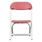 Flash Furniture Kids Plastic Folding Chair - Burgundy - 10 Pack-Double Support Braces