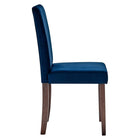 Modway Prosper Upholstered Velvet Dining Side Chair - Navy - 2 Pack-Set of Two