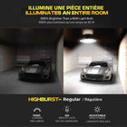 Bell+Howell Highburst Pro LED High Bay Shop Light - 10000 Lumens-Simple installation: no hard wiring or electricians needed, simply plug in the included 9 ft. cord to the top of the light on one end and to an electrical outlet at the other end, save time and stress with a light that's easy to set up
