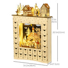 HOMCOM Wooden 24 Day Countdown Christmas Advent Calendar - Natural Wood-24-day countdown drawer allows you to put notes and treats to get everyday surprise and fun 