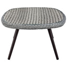 Modway Endeavor Outdoor Patio Wicker Rattan Coffee Table - Grey-Tempered Glass Table Top