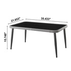Manhattan Comfort Portofino Modern Patio 4-Person Conversation 4-Piece Set with Coffee Table - Grey/Cream-Coffee Table Includes 5MM Built-in Tempered Glass Top