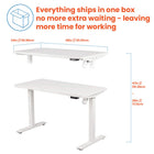 Motionwise M1 Series Height Adjustable Electric Sit Stand Desk - 48" x 24" - Home Office Desk with Single Wooden Desktop - White-Hassle-Free Packaging: The Motionwise desk ships in a single box, simplifying both delivery and assembly, so you can start using it right away. No more waiting or shipping hassles
