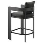 Modway Tahoe Outdoor Patio Aluminum Counter Stool - 36.5" - Charcoal-Adjustable Foot Pins