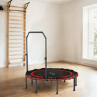 Soozier 48" Foldable Rebounder Trampoline with 5-Level Adjustable Handle-32 high-elastic bungee cords reduce joint impact for comfortable, safe workouts 