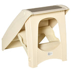 PawHut 4-Level Portable Foldable Dog Stairs - Beige-Self-adhesive non-slip mats on each step, non-removable 