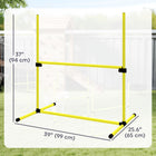 PawHut Dog Training Agility Gear 4-Piece Set with Carrying Bag - Yellow-Top bar displaces (falls off) for safety if your dog hits it 