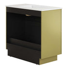 Modway Quantum 36" Bathroom Vanity - White/Gold-Ceramic Sink Basin