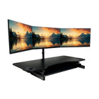 Rocelco 45" Adjustable Desk Riser with Triple Monitor Mount and Anti Fatigue Mat-ADR45 provides an adjustable height from 4.7" to 17.5"