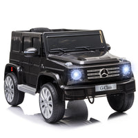 Aosom 12V Mercedes-Benz G500 Kids Electric Ride-On Car - Black-Realistic look of car, horn, music, bright headlights, stream line design and 2 openable car doors 