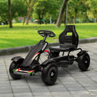 Aosom Kids Pedal Go Kart with Adjustable Seat and Rubber Wheels - Black-Overall Dimension: 47.6" L x 22.8" W x 24" H (121 x 58 x 61 cm) 