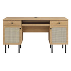 Modway Chaucer 55.5" Office Desk - Oak-Adjustable Feet