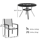 Outsunny 5 Pieces Outdoor Dining Set with Round Table and 4 Stackable Chairs-Breathable mesh chairs dry quickly and stay cool during summer chats