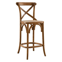 Modway Gear Counter Stool - Walnut-Modern Farmhouse Counter Stool
