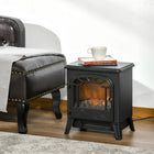 HOMCOM 14" 750/1500W Freestanding Electric Fireplace Heater - Black-Two heating modes of 750W and 1500W can meet every heat demand 