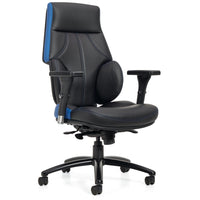 Offices to Go Kazan FX High Back Synchro-Tilter Chair - Black/Blue-High back synchro-tilter chair