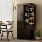 HOMCOM 64" H Kitchen Pantry Cabinet with Doors and Drawers - Brown-Four-tier cabinet and two drawers maximize storage possibilities 
