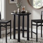 Modway Alvia Round 30" Oak Wood Bar Table - Black-Solid Oak X-Stretcher Support Base