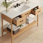 Modway Zaire 48" Single Sink Bathroom Vanity - Natural/White-Tapered Legs