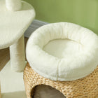 PawHut 31" Cat Tree Tower with Scratching Posts, Condo, and Beds - Toy Ball-Soft bunny velvet ensures maximum comfort 