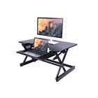 Rocelco EADR+MAFM Easy Lift Adjustable-Height Sit & Stand Desk Riser with Medium Anti-Fatigue Standing Mat, Black (EADRMAFM)-Grommet Hole: For hassle free cable management, or to install a monitor mount for 1 or 2 monitors, such as the Rocelco DM1 or DM2.