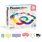 Picasso Tiles Race Track Building Blocks - 30-Piece Set-Comes with 2 racecars that enable children to focus, pay attention, and utilize their imaginations to build the race course designs