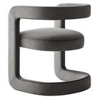 Modway Winslow Performance Velvet Barrel Accent Chair - Storm Grey-Fully Assembled