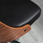 HOMCOM PU Leather Office Desk Chair with Adjustable Height - Black-Colour: Black, Walnut