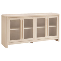 Modway Evren 63" 4-Door Sideboard Storage Display Cabinet - Ash-Glass-Paneled Doors