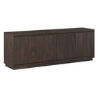 Hudson&Canal Presque TV Stand for TV's up to 75" - Alder Brown-Features four beveled doors with enclosed cabinets and 4 shelves for ample storage