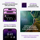 Apple iPhone 14 Pro Max 6.7" Super Retina XDR - 512 GB - Deep Purple - Bell and Virgin Plus-A16 Bionic, the ultimate smartphone chip. Superfast 5G cellular