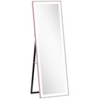 HOMCOM LED Full Length Mirror with Adjustable Lights - 21" W x 64" H - Pink-64" x 21" (162.5 x 53.3 cm) large mirror provides a full head-to-toe view 