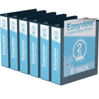Davis Group Easyview Premium Binder - Round Ring - Customizable - 2" - Navy Blue - 6 Pack-3 Ring Binder