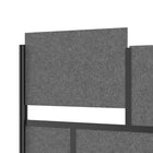 Luxor Modular Wall - 53" W x 70" H - Segmented Black Frame, Frosted Acrylic, Cool Grey PET-Connects with all Luxor Room Divider Walls