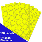 JAM Paper Round Circle Label Sticker Seals, 1 2/3" Diameter, Neon Yellow, 120 Pack-Neon Yellow