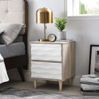 Modway Vespera 2-Drawer Nightstand - Oak White-Full-Glide Drawers
