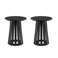 Manhattan Comfort Layla 35.4" Modern End Table - Black - Set of 2-Modern End Table Set for Living Room Use. Set of 2