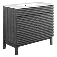 Modway Render 36" Bathroom Vanity - Charcoal/White-Mid-Century Modern Vanity