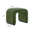 Modway Koda Performance Velvet Waterfall Stool - Black/Moss Green-Waterfall Design