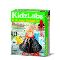4M Kitchen Science - English-Make a tabletop volcano boil over with lava, launch a mini rocket powered by baking soda & vinegar, learn how a lemon can power a clock, make delicious rock candy, and make a fingerprint pad and invisible ink secret message