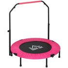 Soozier 40" Foldable Rebounder Trampoline for Adult - Pink-Four-level adjustable handlebar, providing flexibility when bouncing