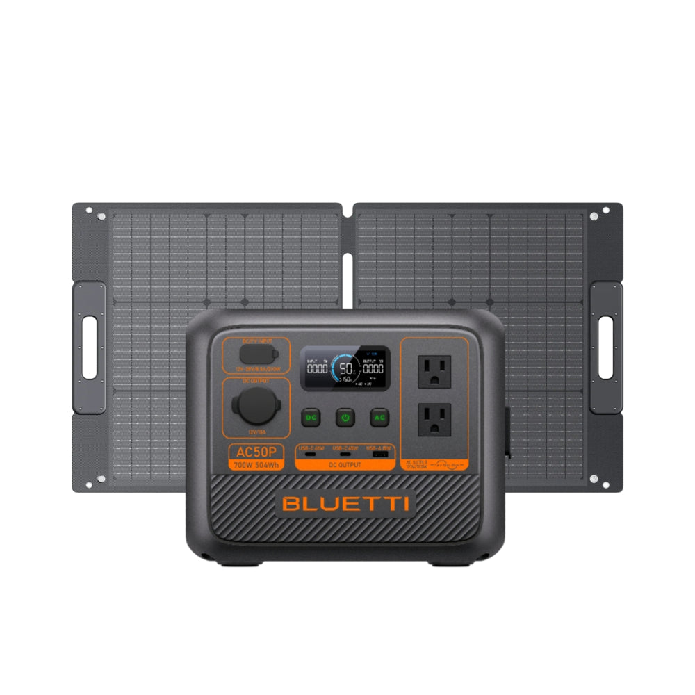 Bluetti Premium AC50P 504Wh Portable Power Station and SP100L