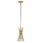 Hudson&Canal Andromeda 7" Wide Starburst Pendant with Metal Shade - Brass/Brass-Rated for one 60W incandescent bulb - 9W LED bulb, 13W fluorescent (CFL) bulb, or 9W self-ballasted LED bulb, E26-base bulb, Bulb not included