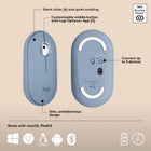 Logitech Pebble 2 Keyboard and Mouse Combo for Mac - Tonal Blue - English-A Design Choice to Feel Good About: Plastic parts in Slim Bluetooth Combo include certified post-consumer recycled plastic- Pebble Keys 2 K380s minimum 65% and Pebble Mouse 2 M350s minimum 76%