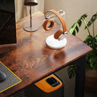 HOMCOM 78.7" Large Computer Desk - Rustic Brown-Adjustable foot pads provide stability on uneven floors