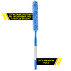 Gritt Commercial 22" Flexible Wand Duster - Microfiber and Chenille Sleeve - 20" Pole-Premium microfiber fingers grab more dust with more surface area