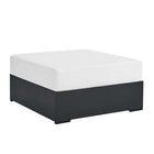 Modway Tahoe Outdoor Patio Powder-Coated Aluminum Ottoman - Grey/White-Outdoor Patio Ottoman