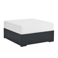 Modway Tahoe Outdoor Patio Powder-Coated Aluminum Ottoman - Grey/White-Outdoor Patio Ottoman